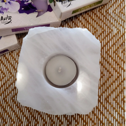 Porta Vela Quartzo Branco Bruto - Chapa - 3