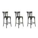 Ver imagem 5 de Kit 3 Banquetas Altas Paris em Aço Preto para Cozinha e Bancada Gourmet com Assento Corino - Preto