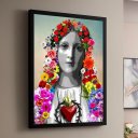 Ver imagem 1 de Quadro Decorativo Maria Flores - 70x50cm:moldura Branca