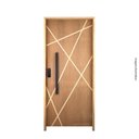 Ver imagem 2 de Kit Porta Pronta Frisada 210x90cm Fechadura Digital e Puxador Abertura Direita Marrom