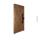 Ver imagem 7 de Kit Porta Pronta Frisada 210x90cm Fechadura Digital e Puxador Abertura Direita Marrom