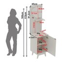 Ver imagem 4 de Gabinete de Banheiro com Espelho 45cm 1 Porta Flex Retrô Multimóveis Cr10155 Branco