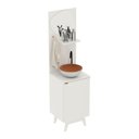 Ver imagem 2 de Gabinete de Banheiro com Espelho 45cm 1 Porta Flex Retrô Multimóveis Cr10155 Branco