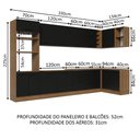 Ver imagem 4 de Armário de Cozinha Planejada de Canto 499cm Rustic/Preto Agata Madesa 01