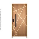 Ver imagem 2 de Kit Porta de Madeira Frisada 215x109cm Batente 14cm Fechadura Digital e Puxador Rodam Portas