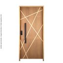 Ver imagem 2 de Kit Porta de Madeira Frisada 215x109cm com Fechadura Digital Rodam Portas Marrom