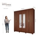 Ver imagem 3 de Guarda Roupa Maya 6 Portas Flex Espelho Avulso em MDF Panan