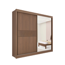 Ver imagem 1 de Guarda Roupa Mdf Ripado Titanium 2 Portas Espelho Castanho
