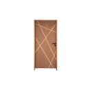 Ver imagem 2 de Kit Porta de Madeira Frisada 215x106,5cm Batente 14cm Fechadura Digital Rodam Portas Marrom