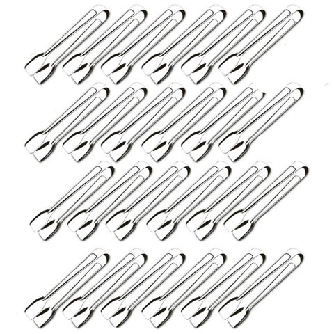 Kit 24 Pegadores para Carne Alimentos Inox Buffet Restaurante Churrascaria Pinça Gelo