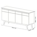 Ver imagem 2 de Aparador para Sala Buffet Classic 1.8 Off White - Imcal