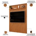 Ver imagem 3 de Painel Ripado para TV 65 pol Sala Quarto 183x240cm Lexa D05 Freijó - Lyam Decor