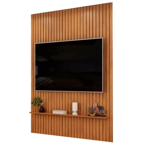 Painel Ripado para Tv 65 Pol Sala Quarto 183x240cm Lexa D05 Freijó - Lyam Decor