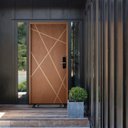 Ver imagem 1 de Kit Porta de Madeira Frisada 215x109cm Batente 14cm Fechadura Digital Rodam Portas