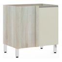 Ver imagem 1 de Balcão Sem Tampo De Canto Reto Luciane 80cm Lis Legno Crem e Kashmir