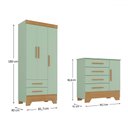 Ver imagem 4 de Quarto Infantil Completo Soninho 4 Portas 6 Gavetas Verde/cinamomo - Panorama Móveis