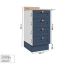Ver imagem 3 de Balcão Planejado 4 Gavetas 40cm com Tampo Arizona CabeCasa MadeiraOriginals Azul/Branco