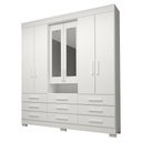 Ver imagem 2 de Guarda Roupa Casal 178,80cm 6 Portas 9 Gavetas Capelinha com Espelho 100% Mdf Débora