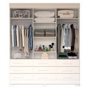 Ver imagem 4 de Guarda-Roupa Casal 6 Portas 9 Gavetas Capelinha com Espelho 100% MDF 179cm Nerina Espresso Móveis Branco