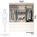 Ver imagem 4 de Guarda Roupa Casal 178,80cm 6 Portas 9 Gavetas Capelinha com Espelho 100% Mdf Débora