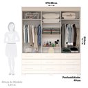Ver imagem 5 de Guarda-Roupa Casal 6 Portas 9 Gavetas Capelinha com Espelho 100% MDF 179cm Nerina Espresso Móveis Branco