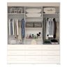 Guarda Roupa Casal 178,80cm 6 Portas 9 Gavetas Capelinha com Espelho 100% Mdf Débora - 3