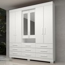 Ver imagem 1 de Guarda Roupa Casal 178,80cm 6 Portas 9 Gavetas Capelinha com Espelho 100% Mdf Débora
