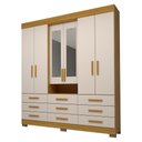 Ver imagem 2 de Guarda Roupa Casal 178,80cm 6 Portas 9 Gavetas Capelinha com Espelho 100% Mdf Débora