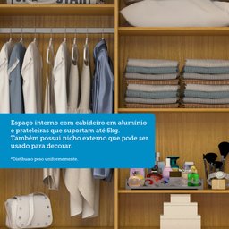 Guarda Roupa Casal 178,80cm 6 Portas 9 Gavetas Capelinha com Espelho 100% Mdf Débora - 7 Guarda Roupa Casal 178,80cm 6 Portas 9 Gavetas Capelinha com Espelho 100% Mdf Débora - 7
