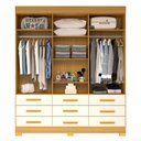 Ver imagem 3 de Guarda Roupa Casal 178,80cm 6 Portas 9 Gavetas Capelinha com Espelho 100% Mdf Débora