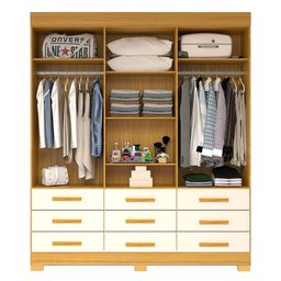 Guarda Roupa Casal 178,80cm 6 Portas 9 Gavetas Capelinha com Espelho 100% Mdf Débora - 3 Guarda Roupa Casal 178,80cm 6 Portas 9 Gavetas Capelinha com Espelho 100% Mdf Débora - 3