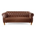 Ver imagem 7 de Sofá Chesterfield 3 Lugares Couro Sintético Marrom Duque 200cm Yescasa