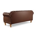 Ver imagem 6 de Sofá Chesterfield 3 Lugares Couro Sintético Marrom Duque 200cm Yescasa