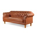 Ver imagem 3 de Sofá Chesterfield 3 Lugares Couro Sintético Marrom Duque 200cm Yescasa