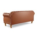 Ver imagem 6 de Sofá Chesterfield 3 Lugares Couro Sintético Marrom Duque 200cm Yescasa