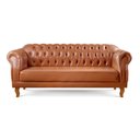 Ver imagem 7 de Sofá Chesterfield 3 Lugares Couro Sintético Marrom Duque 200cm Yescasa