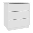 Ver imagem 3 de Mesa de Cabeceira CR35472 3 Gavetas MDP Moderno Branco Multimóveis