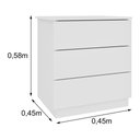 Ver imagem 4 de Mesa de Cabeceira CR35472 3 Gavetas MDP Moderno Branco Multimóveis