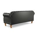 Ver imagem 6 de Sofá Chesterfield Clássico 3 Lugares Couro Sintético Preto Duque 200cm Yescasa