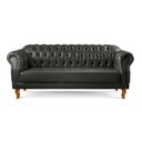 Ver imagem 7 de Sofá Chesterfield Clássico 3 Lugares Couro Sintético Preto Duque 200cm Yescasa