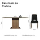 Ver imagem 3 de Conjunto Sala de Jantar Tampo de Vidro 6 Cadeiras Rustic/Oxford Dália Madesa