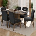 Ver imagem 1 de Conjunto Sala de Jantar Tampo de Vidro 6 Cadeiras Rustic/Oxford Dália Madesa