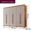 Ver imagem 3 de Guarda Roupa Casal 6 Portas 2 Gavetas com Pés MDF Veracruz Off White/Marromle