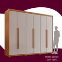 Ver imagem 6 de Guarda Roupa Casal 6 Portas 2 Gavetas com Pés MDF Veracruz