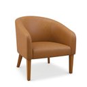 Ver imagem 5 de Poltrona Sala Decorativa Kit 2 Stella Pé Madeira Trapézio Castanho Sintético Pu D03 - D’Rossi