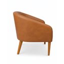 Ver imagem 6 de Poltrona Sala Decorativa Kit 2 Stella Pé Madeira Trapézio Castanho Sintético Pu D03 - D’Rossi