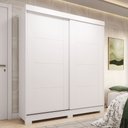 Ver imagem 1 de Guarda-Roupa Casal 2 Portas de Correr 100% MDF 160cm Boldina Espresso Móveis Branco