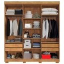Ver imagem 4 de Guarda Roupa Casal 6 Portas com Espelho 201 cm Porto Bello Cedro Rudk