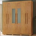 Ver imagem 2 de Guarda Roupa Casal 6 Portas com Espelho 201 cm Porto Bello Cedro Rudk