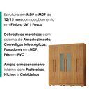 Ver imagem 5 de Guarda Roupa Casal 6 Portas com Espelho 201 cm Porto Bello Cedro Rudk
